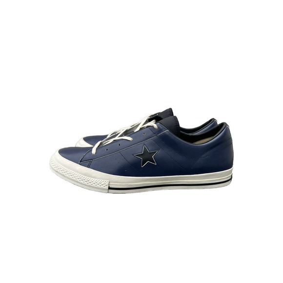 Converse Low-Top One Star Blue Leather Sneakers Mens Size 13 main image 4